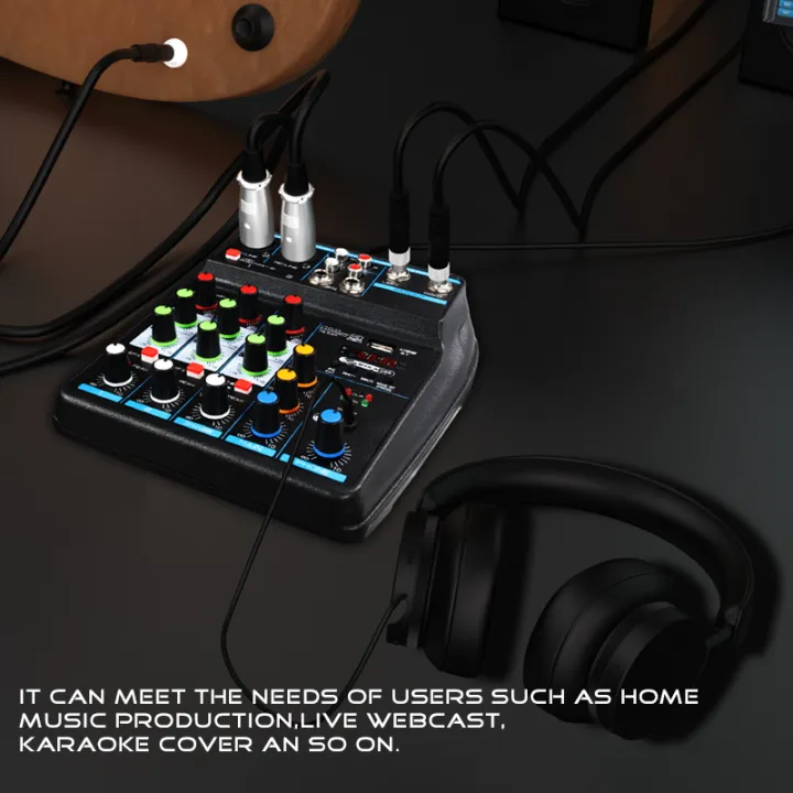 4%20Channel%20Mixer%20DJ%20Mixing%20Console%20with%20Bluetooth%2048V%20Phantom%20Power%20Monitor%20Karaoke%20System%20USB%20Mixer%20Audio%20-%20Image%202