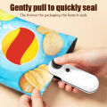 2 in 1 USB Rechargable Mini Bag Heat Sealer with Cutter Knife Portable Vacuum Sealer Clip for Plastic Snack Bag Food Storage. 