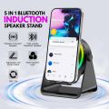 5 In 1 RGB Powerful Bluetooth Wireless Speaker Mobile Phone Stands Portable HIFI Sound Subwoofer Boombox Magnetic Tablet Brack.