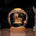 6cm 3D Crystal ball Crystal Planet Night Light Laser Engraved Solar System Globe Astronomy Birthday Gift Home Desktop Decoration. 