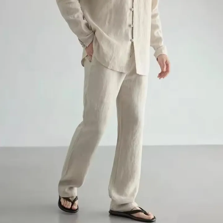 100%25%20Cotton%20Linen%20Men%20Running%20Pants%20Sportswear%20Jogging%20Sweatpants%20Thin%20Tracksuit%20Gym%20Fitness%20Trousers%20Training%20Sport%20Pants%20Men%20-%20Image%206