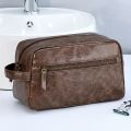Men Business Travel Wash Toiletry Bag Waterproof PU Leather Bathroom Shaving Tools Organizer Bag Makeup Pouch Women Cosmetic Bag. 