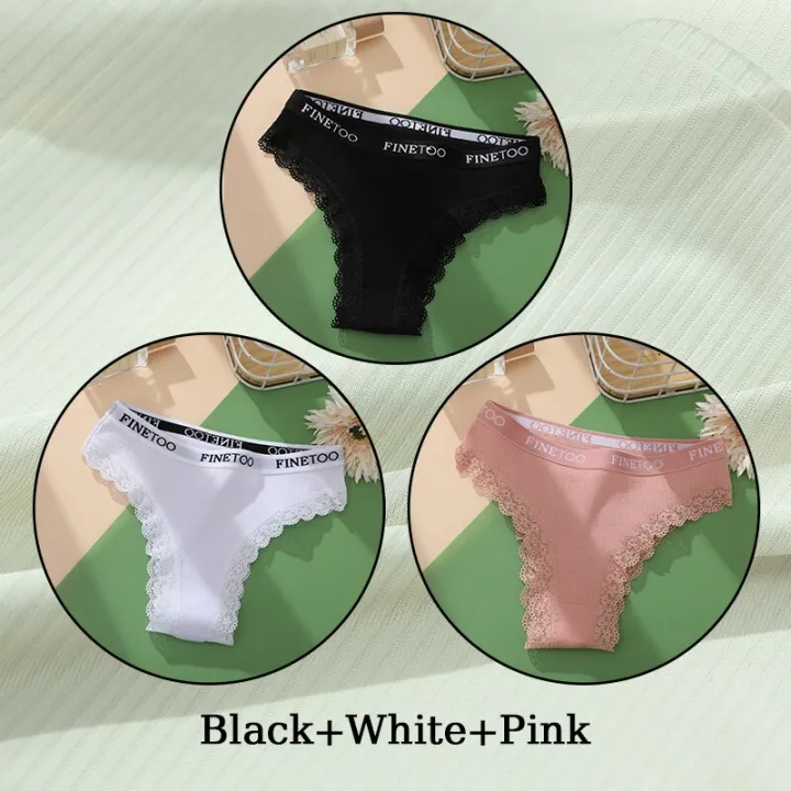 FINETOO%203Pcs%20Women%20Cotton%20Underwear%20Sexy%20Lace%20Edge%20Ladies%20Panties%20Low%20Waist%20Solid%20Color%20Female%20Underpants%20Briefs%20Intimates%20-%20Image%208