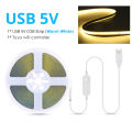 5V Tuya Smart Life WiFi USB COB LED Strip Ultra Bright 320LEDs/m Flexible Tape Ribbon COB Lights RA90 Works Alexa  Home lightify. 