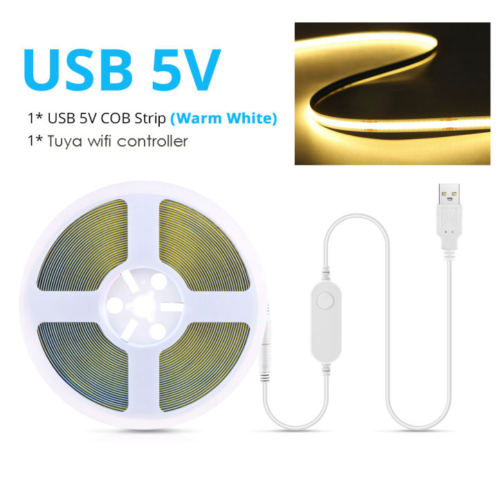 5V%20Tuya%20Smart%20Life%20WiFi%20USB%20COB%20LED%20Strip%20Ultra%20Bright%20320LEDs/m%20Flexible%20Tape%20Ribbon%20COB%20Lights%20RA90%20Works%20Alexa%20%20Home%20lightify%20-%20Image%207