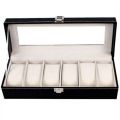 WELLZONE 2/3/4/5/6/10/12 Posistions Classic PU Leather Watch Display Box With Lock Dustproof  Watches Storage Case Collector. 