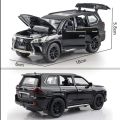 1:32 Lexus LX570 Alloy Pull Back Car Model Diecast Metal Toy Vehicles with Sound Light 6 Open Doors for kids. 