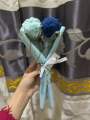 Handmade crochet rose with complementary khaaki wrapping/ crochet rose. 