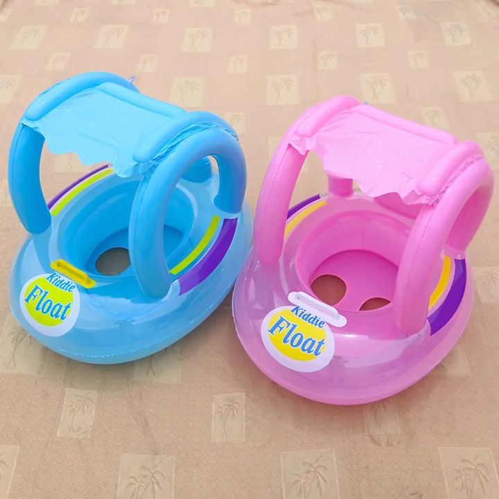 Swim Ring New Baby Swimming Float with Sunshade Inflatable Infant Floating Kids Circle Bathing Summer Toys Toddler Rings