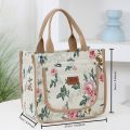 Fashion Handbag Floral Print Lunch Bag Large Capacity Thermal Thickened Thermal Insulation Bag Portable Ice Pack Women. 