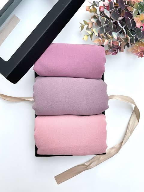 RuKhyy Georgette Hijabs Bundle with Pins