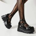 Women Pumps Mary Jane Super High Heel Platform Wedge Spring Ladies Sandals Belt Buckle Classic Sweet Punk Female Lolita Shoes.