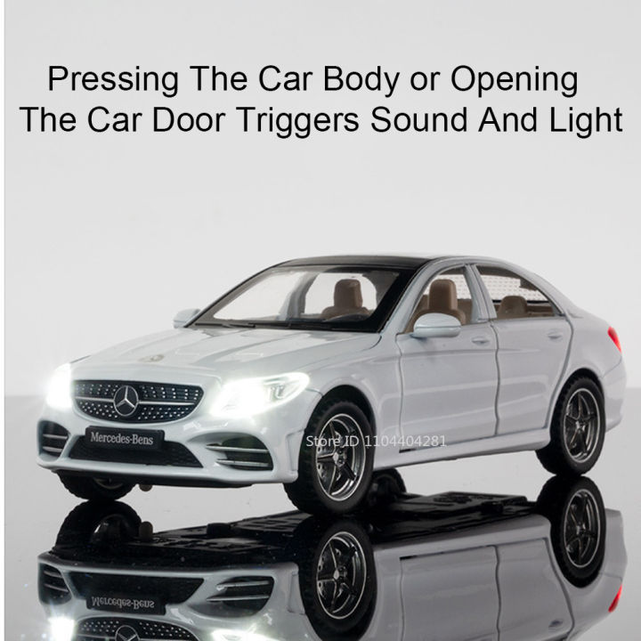 1:32%20C260L%20E300L%20Alloy%20Diecast%20Model%20Toy%20Car%206%20Doors%20Opened%20Sound%20Light%20Pull%20Back%20Rubber%20Tires%20Miniature%20Vehice%20for%20Kids%20Present%20-%20Image%203