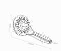 Rabbit mall shower set, high pressure shower set, 5 adjustable pressure shower set with shower + 1.5 strap + hanger. 