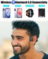 German Imported Tayogo Bone Conduction Headphones, Wireless Bluetooth Bone Conducting Earbuds, Open Ear Headset with Mic, for Running, Cycling, Yoga-Blue. 