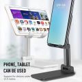 Dual Pole Foldable Tablet Stand,Adjustable Height for iPad Pro Stand Extendable Solid Desktop Stand Holder Dock Black , white. 