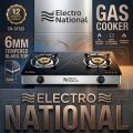 High Grade Tempered Glass Top Gas Cooker Double Burner. 