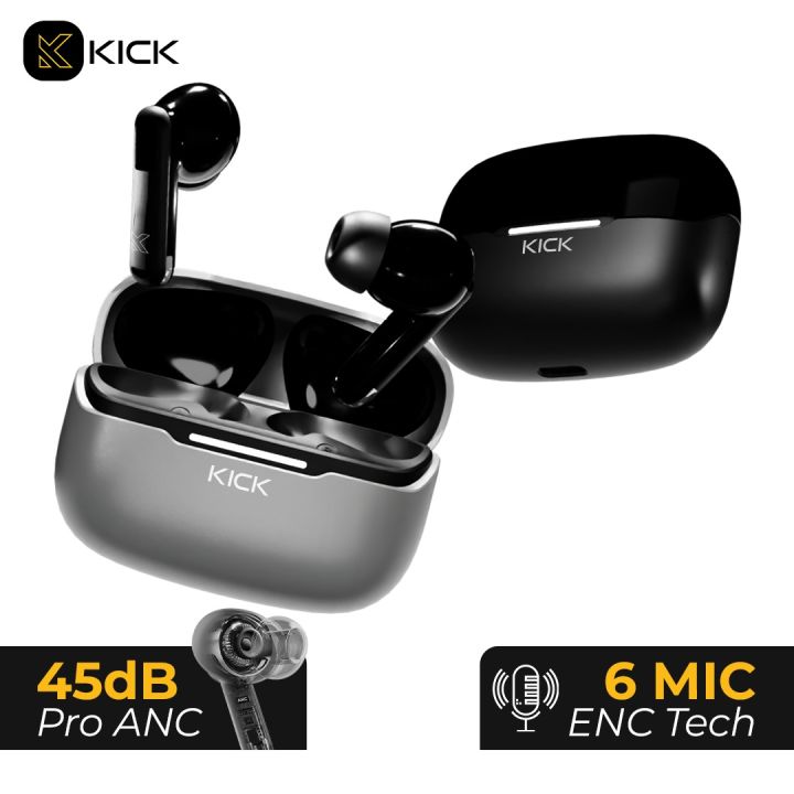 Kick Buds S2 Master Edition | 45dB Pro ANC | 360° Spatial Sound | Heylink App Support | 75H Battery Backup | 13mm Titanium Drivers | 45ms Low Latency | Hexa-Mic ENC | BT v5.4