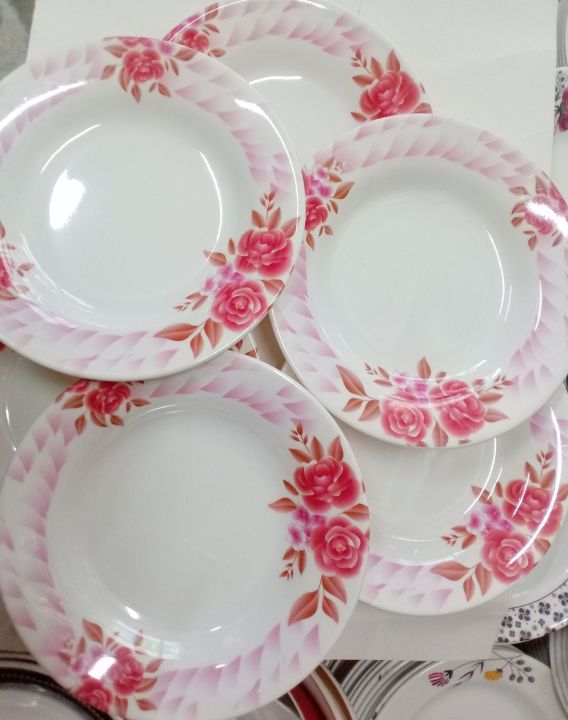 6 piece High quality Melamine plate 9.5 inch size (big size) Plate / Rice plate Multi design /print use for Home, Office, Restaurant and different Occasions
