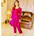 Silk Short frock with capri for women. 
