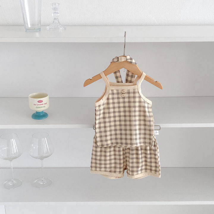 INS%20Summer%20Baby%20Halter%20Set%20for%20Boys%20and%20Girls%20-%20Checkered%20Cool%20T-Shirt%20+%20Short%20Pants%20for%20Casual%20Home%20Wear%20-%20Image%203