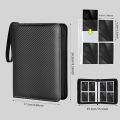 4-Pocket Card Binder (400 Cards) – Carbon Fiber PU, Black/Blue​​  Professional storage for  TCG & gaming cards. Collector's. 