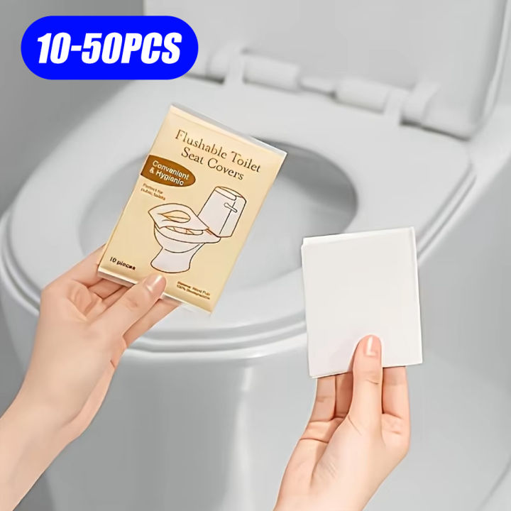 Disposable Toilet Seat Cover Portable Travel Camping Hotel Bathroom Toilet Mat Pads Degradable Soluble Water Toilet Covers Paper