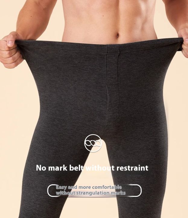 New%20Cashmere%20Silk%20Half-High%20Neck%20Thermal%20Underwear%20De-Dong%20Mid-Neck%20Autumn%20Top%20&%20Trousers%20Fleece-Lined%20Thickened%20Couples%20Set%20-%20Image%203