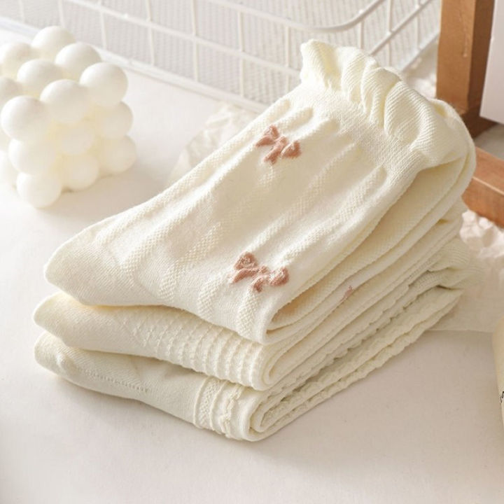 5/10%20Pairs%20Women%20Lolita%20Style%20Mid%20Tube%20Socks%20Fashionable%20Bow%20and%20Small%20Flower%20Pattern%20Spring%20Summer%20Cute%20Sweet%20Casual%20Socks%20-%20Image%206