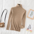 Autumn Winter Turtleneck Women Pullover Sweater Basic Solid Slim Fit Stretch Soft Ribbed Knitted Top Casual Woman Sweaters. 