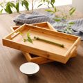 Bamboo Wooden Rectangular Tea Tray Pallet Wood Serving Tray Tea Cup Tray With Handle Wood Dinner Dessert Bread Fruit Food Plate. 