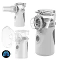 Mesh Portable Nebulizer - Handheld Ultrasonic Atomizer for Breathing Support, Personal Inhaler for Home Use.