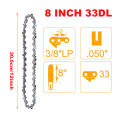 8 Inch Pole Saw Chain 3/8" LP Pitch, .050" (1.3 mm) Gauge for 8" (20cm) Bar, 33DL Chainsaw Chain for Wood Cutter Replacement. 