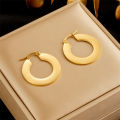DIEYURO 316L Stainless Steel Gold Color Circle Hoop Earrings For Women Girl Fashion Ear Buckle Non-fading Jewelry  Party. 