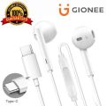 Original Gionee Type C Handsfree | In-Ear Type C Headset Headphones | Earphones | Type-C Earphone | C Type Handfree with Built-in Microphone | Dual Driver Earbuds USB-C | Compatible for Phone 15,16,17 series / Samsung/ OnePlus/ Redmi / Oppo / Huawei. 
