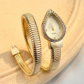 Elegant Ladies' Water-Drop Headed Watch with Snake-Shaped Band.