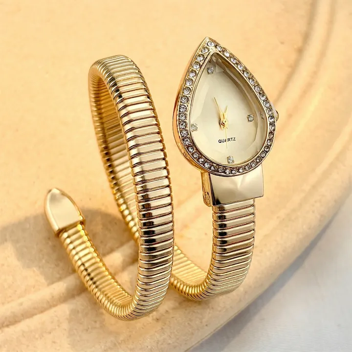 Elegant%20Ladies'%20Water-Drop%20Headed%20Watch%20with%20Snake-Shaped%20Band%20-%20Image%202