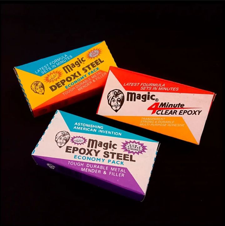 3Pcs Magic Depoxi Steel, Magic Epoxy Steel & Magic 4 Minutes Clear Epoxy Economy Pack