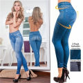 Ultra High Stretch Denim Inspired Leggings for Women High Waist Slim Fit Lifted Buttocks Tight Pants for Women. 