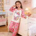 Kids Pajamas for Girls Sets Hello Kitty Kuromi Spring Autumn Long Sleeve Pijamas Toddler Girl Nightsuits Children's Clothing Set. 