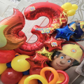 47pcs Fireman Sam Firefighter Theme Balloon Column Set Red Number 32inch Kids Boys Fireman Party Decoration Supplies Baby Shower. 