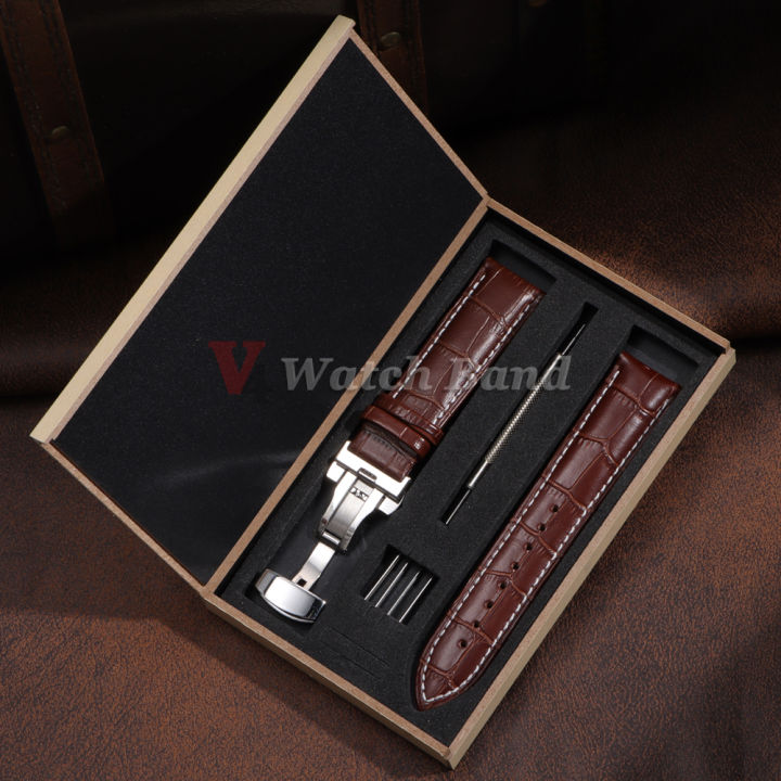 12/13/14/15/16/17/18/19/20/21/22/23/24mm%20Genuine%20Leather%20Strap%20with%20Box%20Bracelet%20Wristband%20Band%20Butterfly%20Clasp%20Watch%20Accessory%20-%20Image%207