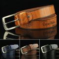 Men's Leather Belt Letter Print Luxury Classic Buckle Business Cowboy Vintage Waistband Alloy Belts.