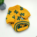 1PC Turmeric Cactus Sweater Pet Clothes Dog Cat Autumn Thickened Warm Pullover Elastic Knitted Sweater. 