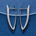 1 pair of 925 sterling silver 31mm V-shaped zircon hoop earrings for women jewelry  accessories party charm. 