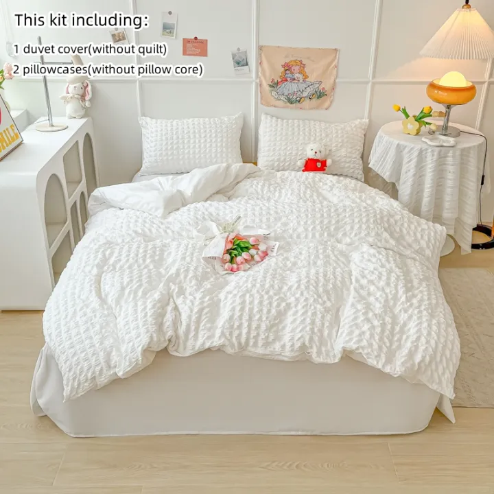 3pcs%20White%20seersucker%20Duvet%20Cover%20Set%20(1*Duvet%20Cover%20+%202*Pillowcase,%20Without%20Core),pink%20Bedding%20Set%20-%20Image%205