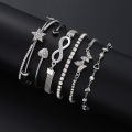 Elegant Sparkling Rhinestone Bracelets Set for Women Butterfly Heart Infinity Star Designs Open Bracelet Daily Wear Jewelry .