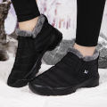 Men's Snow Boots, Winter Warm Shoes, Fuzzy Lining Windproof Hiking Boots, Winter Insulated Shoes, Fuzzy Lining Windproof Hiking Boots.