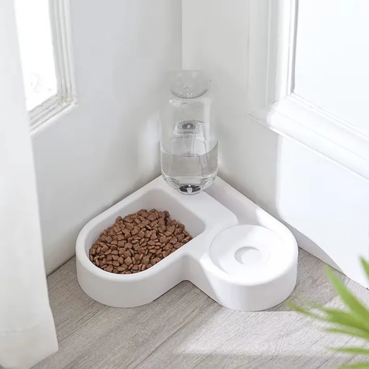 Automatic Drinking Love Pet Bowl Moisture-proof Cat Bowl Dog Basin Dual-use Multi-functional Drinking And Feeding