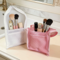 EVA Mesh Travel Toiletry Bag Stand‑up Cosmetic Organizer Bag Portable Transparent Mesh Makeup Zipper Bag for Women Daily Use.